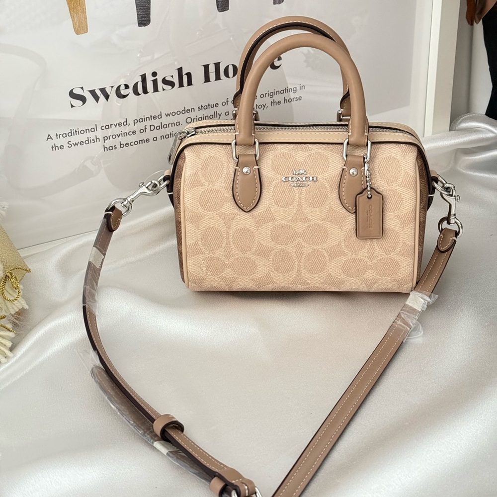 Coach Mini Rowan Crossbody Bag In Blocked Signature Canvas CW330